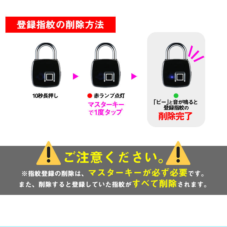 鍵が要らない 指紋認証のスマート南京錠 スマートロック