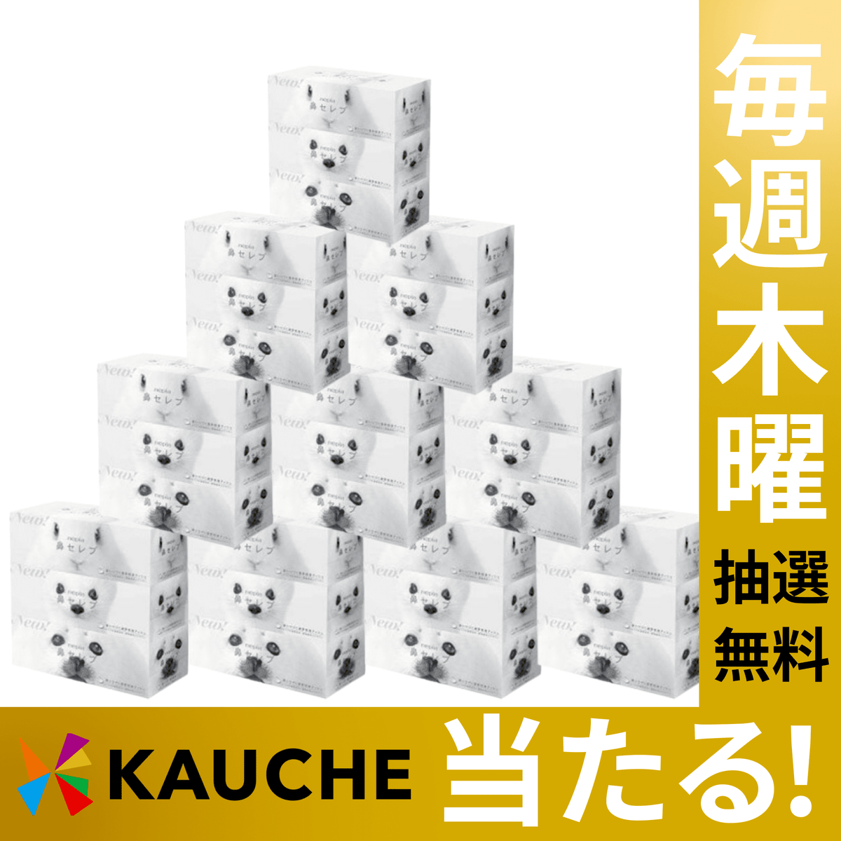 【無料でエントリー・1年8ヶ月分】王子ネピア　鼻セレブティシュ　400枚（200組）3箱パック×10パック入り【抽選で当たる】