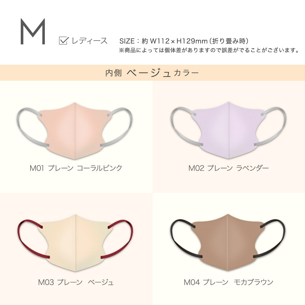ベージュ 売り切れ続出の大人気3Dマスク！ 不織布 3層構造 ウイルス対策【 MASCODE / マスコード】3Dシリーズ Mサイズ 1袋7枚入り