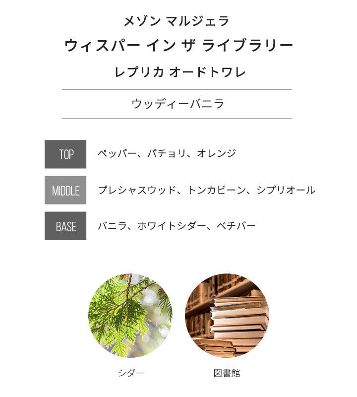 【3人シェア買いでお得】メゾン マルジェラ レプリカ [ネコポス] ウィスパー イン ザ ライブラリー Maison Margiela オードトワレ 香水 お試し 1.5ml アトマイザー ミニ香水