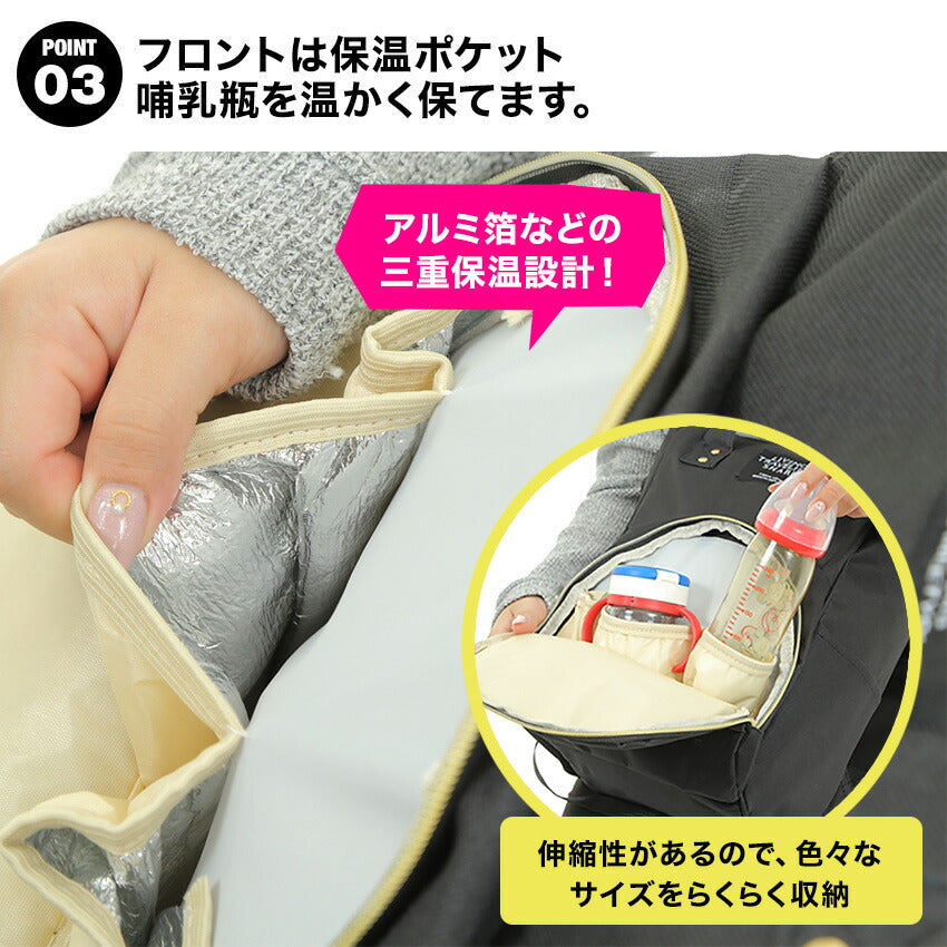 Renervate ママバッグ マザーズバッグ ママリュック 背面ファスナー ママ リュック おしゃれ かわいい 可愛い 多機能 多収納 シンプル ブランド ナイロン ワイドオープン 軽量 大きい 大容量 防水 ベビーカー 2way 2ウェイ ネイビー ピンク ブラック レッド ホワイト 直送(レッド)