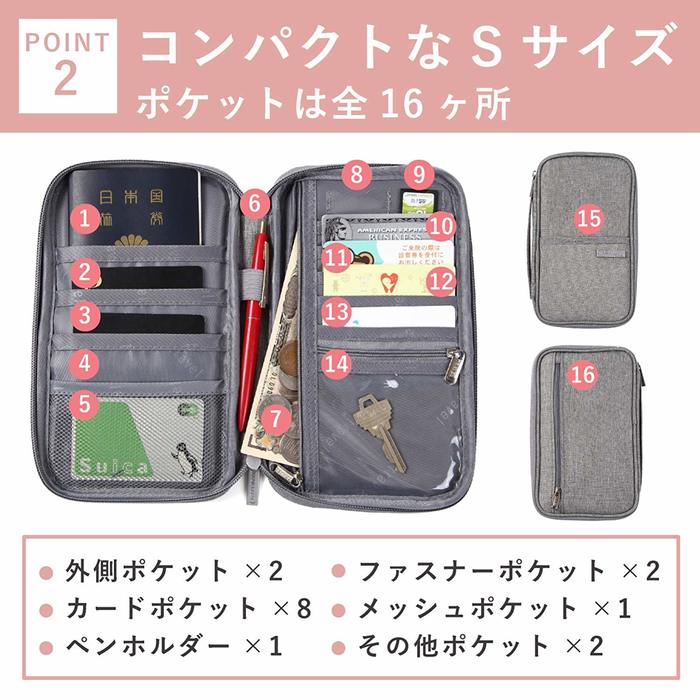Renervate 母子手帳ケース ジャバラ ブランド おしゃれ 2人分 二人用 通帳 マルチケース カードケース 可愛い かわいい お薬手帳 シンプル 見開き デザイン S M L 男の子 女の子 ベビー 赤ちゃん 出産祝い プレゼント 大容量 大きめ 直送(gray,S)