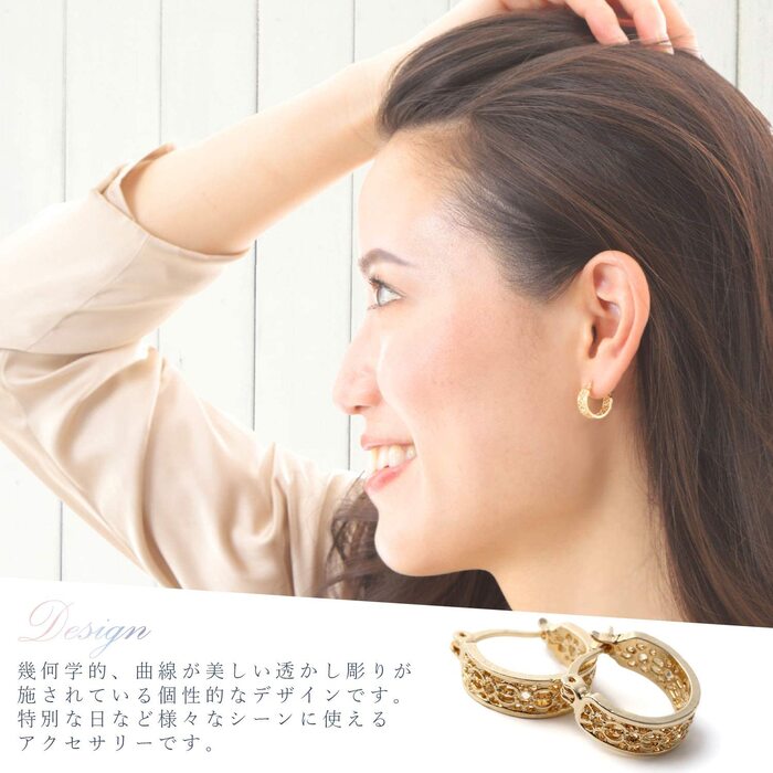 Renervate ピアス 金属アレルギー 18金 18k フープ 揺れる キャッチ シンプル 小さい セット アレルギー ピアス レディース 大人 ブランド ぶらさがり ピアス かわいい 可愛い 韓国 派手 かっこいい 人気 ジュエリー プレゼント 両耳 つけっぱなし シルバー ゴールド(シルバー)