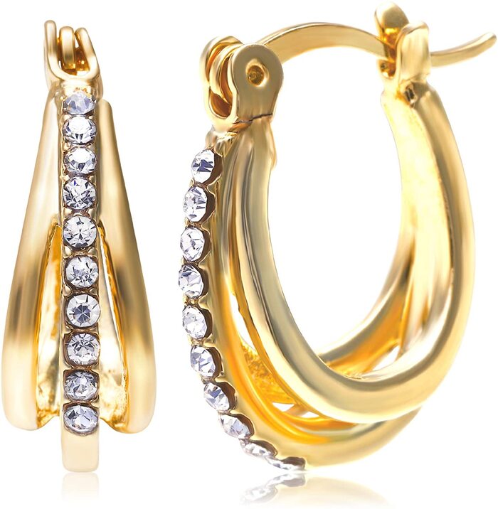 Renervate ピアス 金属アレルギー 18金 18k フープ 揺れる キャッチ シンプル 小さい セット アレルギー ピアス レディース 大人 ブランド ぶらさがり ピアス かわいい 可愛い 韓国 派手 かっこいい 人気 ジュエリー プレゼント 両耳 つけっぱなし シルバー ゴールド(シルバー)