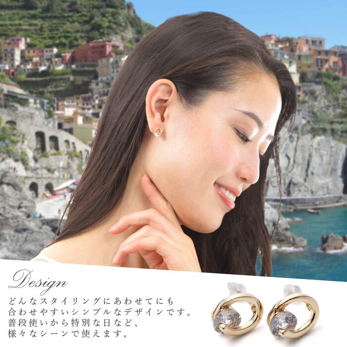 Renervate ピアス 金属アレルギー 18金 18k フープ 揺れる キャッチ シンプル 小さい セット アレルギー ピアス レディース 大人 ブランド ぶらさがり ピアス かわいい 可愛い 韓国 派手 かっこいい 人気 ジュエリー プレゼント 両耳 つけっぱなし シルバー ゴールド(ゴールド)