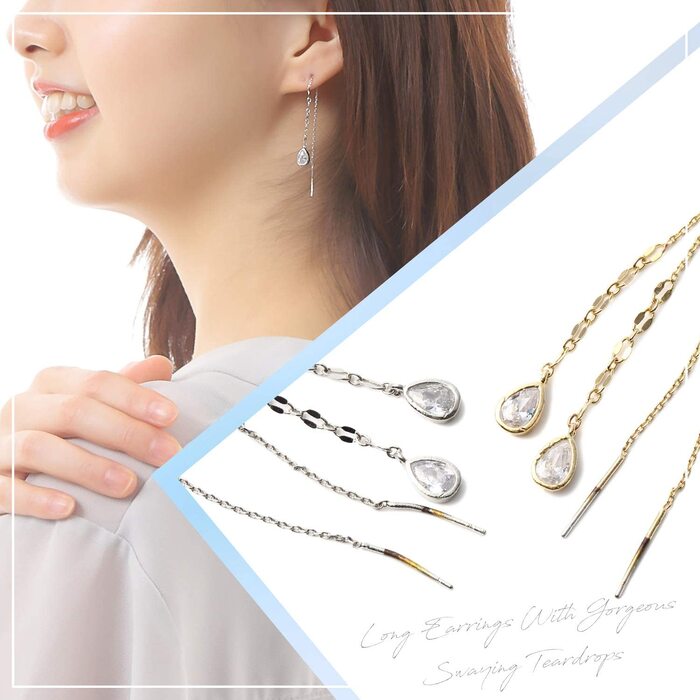 Renervate ピアス 金属アレルギー 18金 18k フープ 揺れる キャッチ シンプル 小さい セット アレルギー ピアス レディース 大人 ブランド ぶらさがり ピアス かわいい 可愛い 韓国 派手 かっこいい 人気 ジュエリー プレゼント 両耳 つけっぱなし シルバー ゴールド(シルバー)