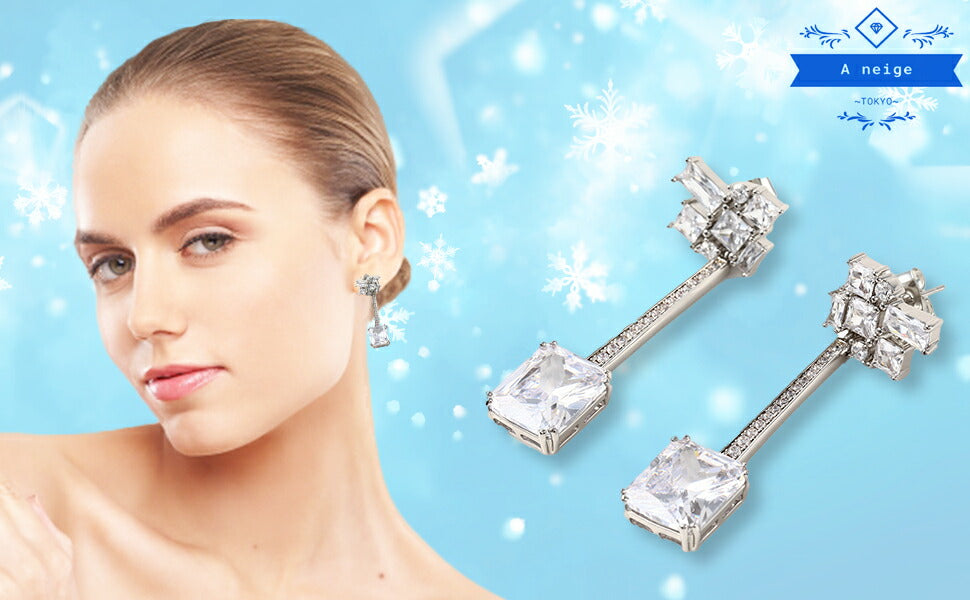 A neige ピアス レディース 人気 金属アレルギー対応 ジュエルボックス レディースピアス スワロフスキー 揺れるピアス ブランド シンプル シルバー ゴールド 18k加工 イヤリング  アクセサリー 樹脂 誕生日 プレゼント 結婚記念日 女性 大人 jewelvox かわいい 両耳 セット(ゴールド)