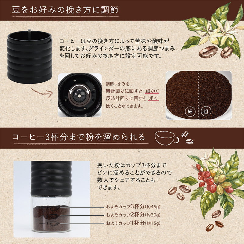 電動式コーヒーミル コーヒー豆 豆挽き グラインダー USB充電式 オフィス アウトドア キャンプ