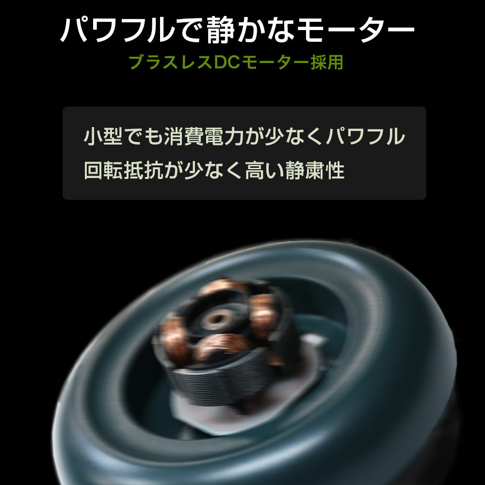 【3人シェア買いでお得】充電式吊下げ扇風機 ダークグリーン ケース付き