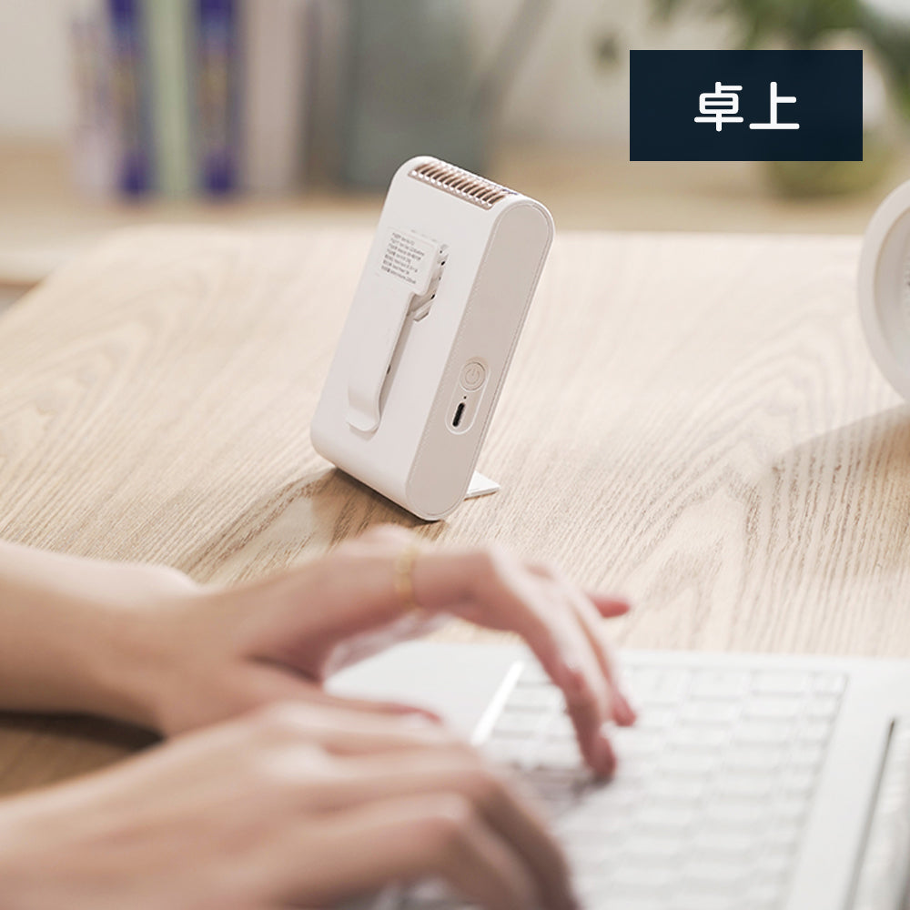 USB　ポータブル　ウエストファンミニ扇風機　ピンク