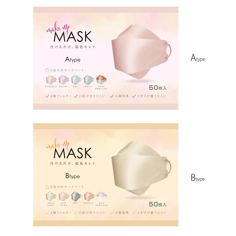 Aタイプ   Make Up Mask-Atype　3D立体 血色マスク　50枚
