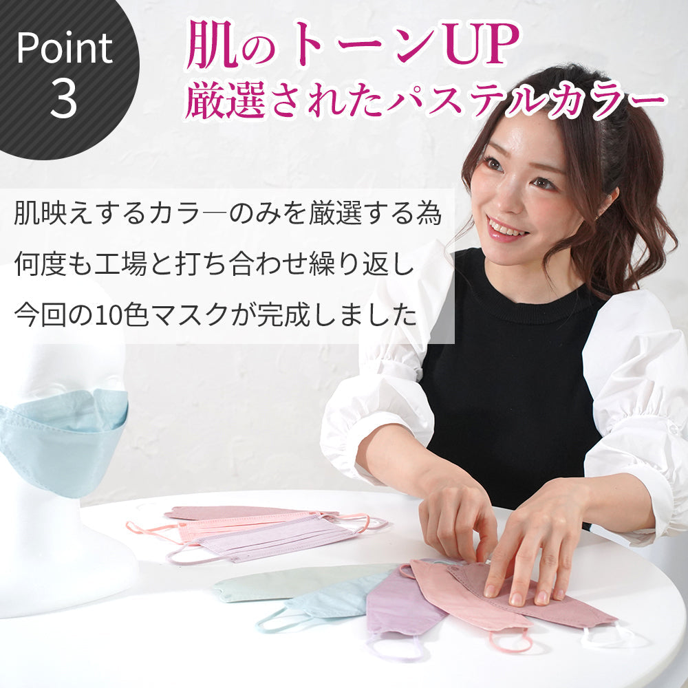 【タイムセール】Bタイプ Make Up Mask-Btype　3D立体 血色マスク　50枚