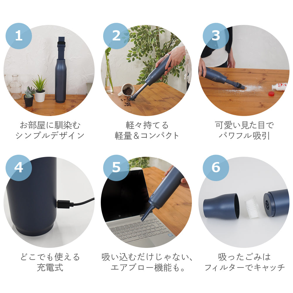 2in1 USB小型エアーブロー ハンディクリーナー 充電タイプ