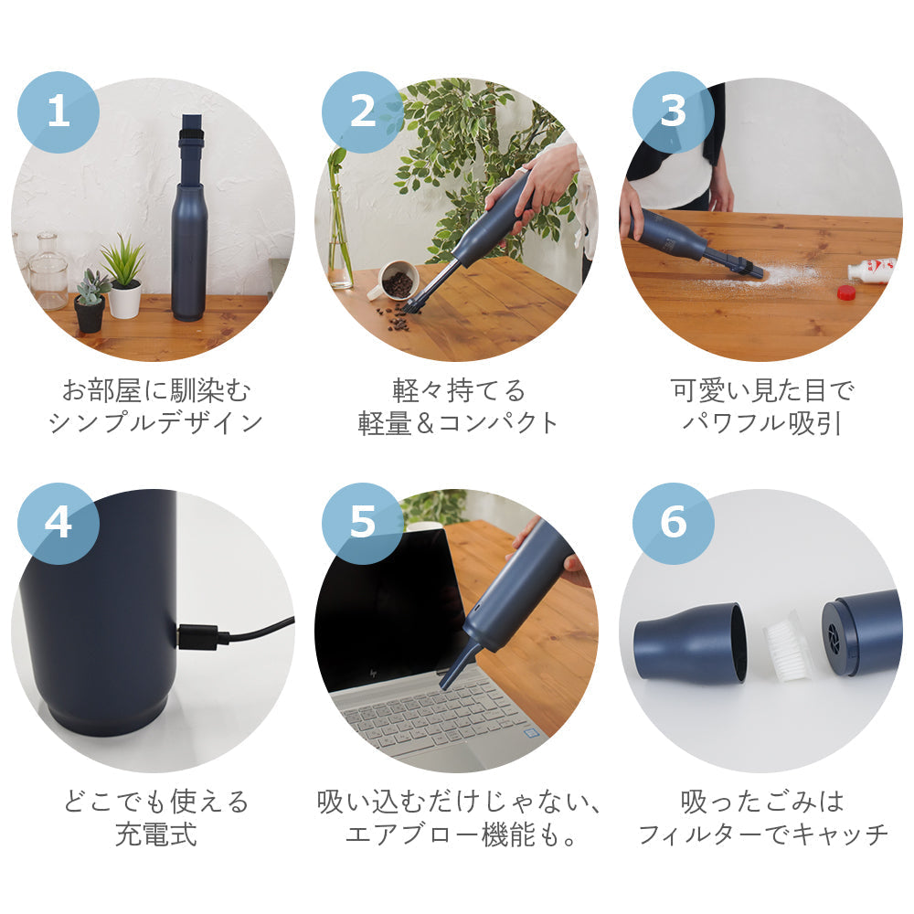2in1 USB小型エアーブロー ハンディクリーナー 充電タイプ