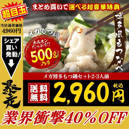 2～3人前 超メガ博多もつ鍋