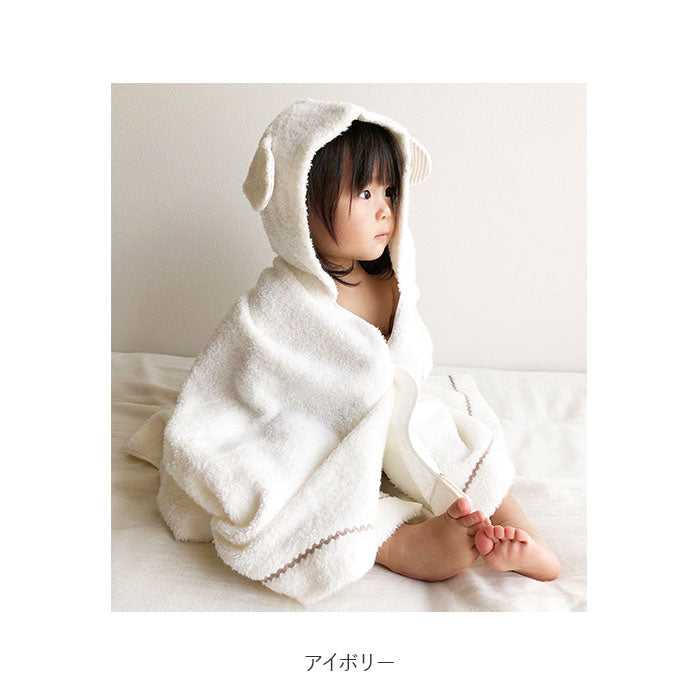 【ピンク・フード付きバスタオル】 バスタオル フード付き 通販 可愛い おしゃれ ふわふわ ふんわり タオル 今治 日本製 綿 コットン 100% バスローブ 子ども ひつじ 刺繍 おくるみ 出産祝い ギフト Meringue メレンゲ