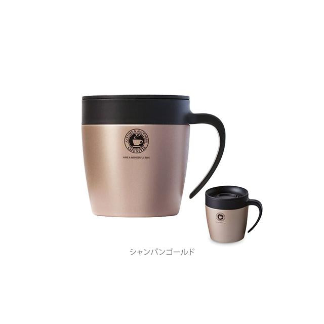 【シャンパンゴールド】 マグカップ アスベル ASVEL  通販 保温 フタ付 おしゃれ 330ml かわいい 保冷 メタリック グレー パール ホワイト 白 ゴールド ステンレス 真空 断熱 長持ち ドリップ ドリッパー