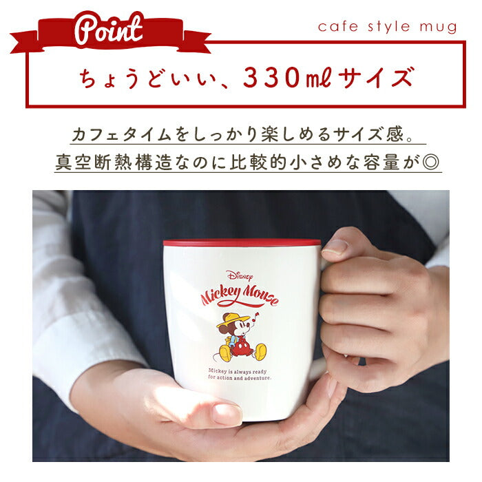 【レッド・マグカップ】 マグカップ 保温 通販 フタ付 ディズニー グッズ 蓋付き かわいい ステンレス 保冷 ミッキー ミニー プーさん ブランド アスベル おしゃれ キャラクター 容量 330ml ホット アイス