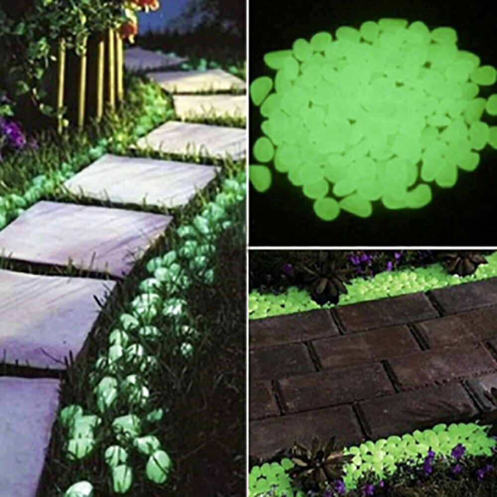 ガーデニング 光る石 10個入り 花壇 夜光石 蓄光石 飾り石 彩り石 水槽