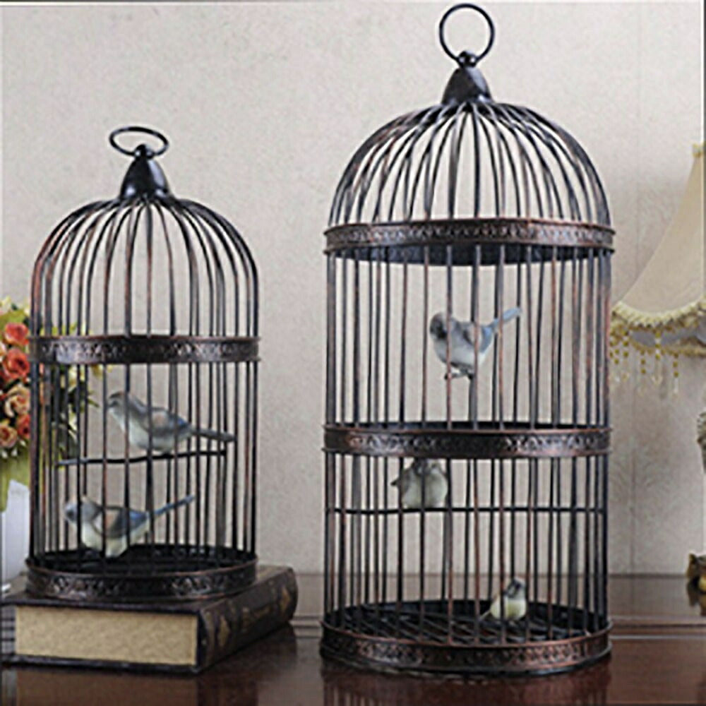 【人気商品】ペット用品 鳥籠 アイアン バード ケージ 53cm リング取っ手付き 鳥かご 篭 ブラック ディスプレイ 開閉 鉄 ヴィンテージ風 インテリア バードゲージ 結婚式 ウェディング ブライダル ガーデン ウェルカムスペース メジロ