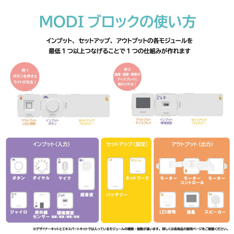 MODI デザイナーキット メイキングパックvol.2 プログラミング おもちゃ ブロック ロボット 工作 キット 玩具 STEM教育 教育 知育 知育玩具 知育おもちゃ 自由研究 小学生 中学生 子供 プレゼント MODIブロック
