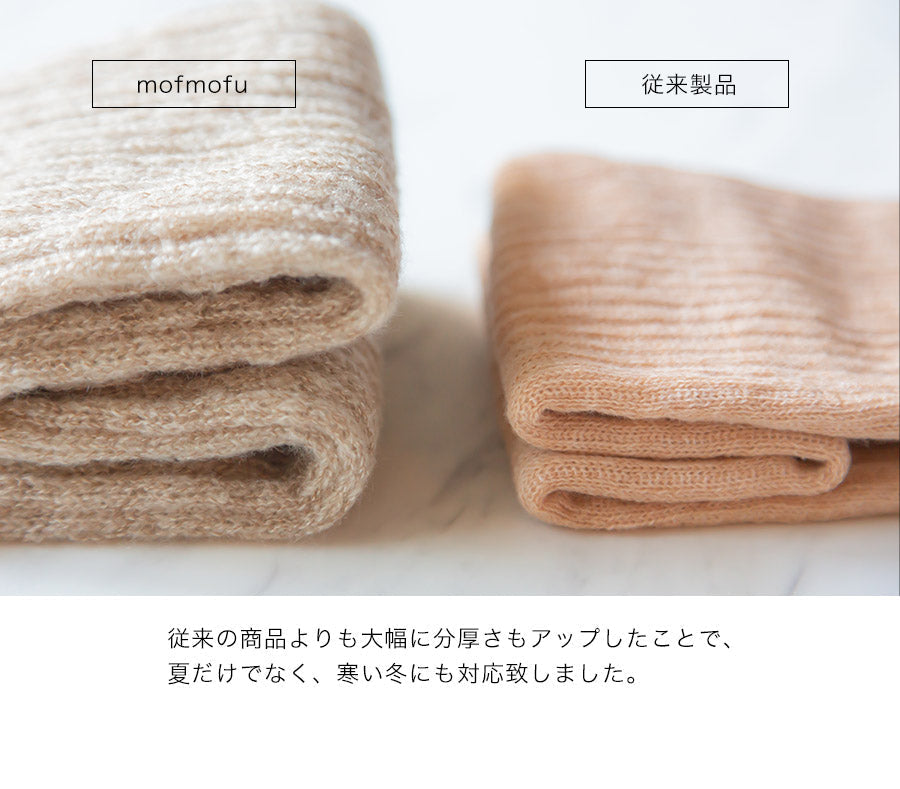 【ネイビー(両足1セット)】mofmofuシルクレッグウォーマー