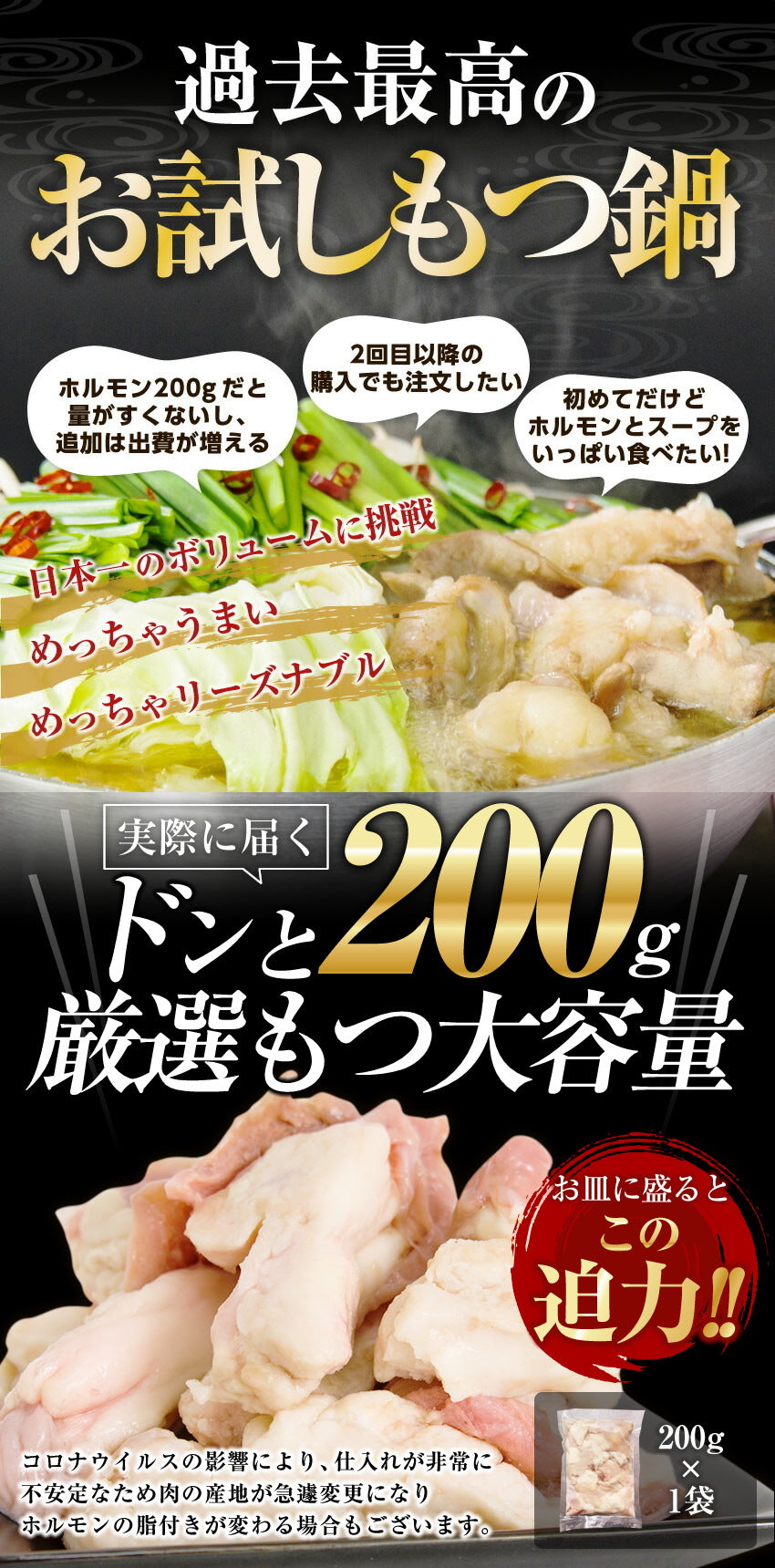 2～3人前 セット博多もつ鍋