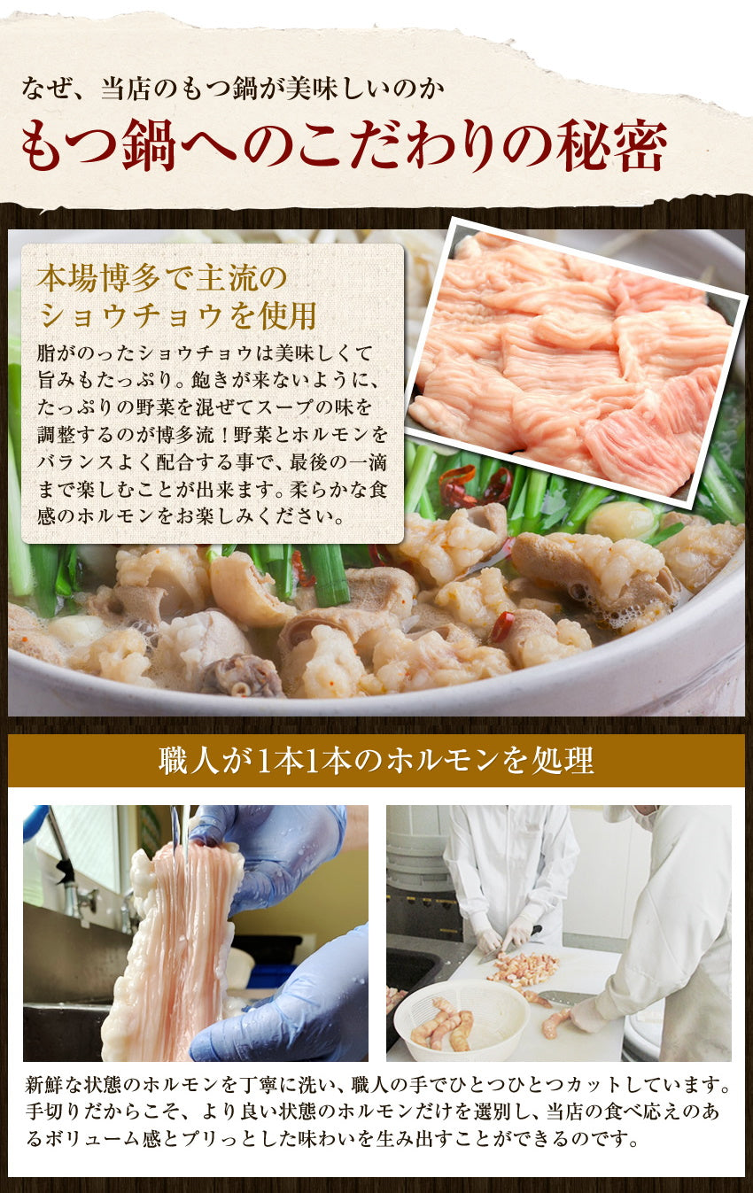 【ご新規さんとシェア買い】ホルモン1キロ博多もつ鍋・一番人気魚介醤油味4～6人前