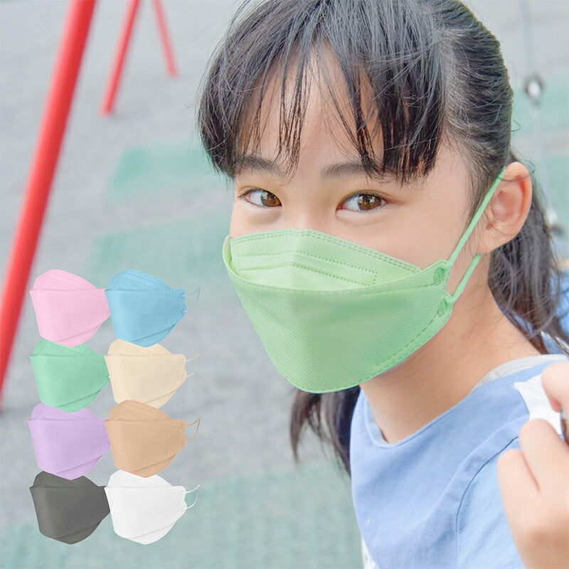 （ミント 子供）【マスク工業会正会員  日本カケン認証あり JIS】マスク 30枚 血色マスク KF94マスク PM2.5 カラーマスク 韓国マスク 使い捨て 小顔 口紅がつきにくい メガネ曇らない 通気性