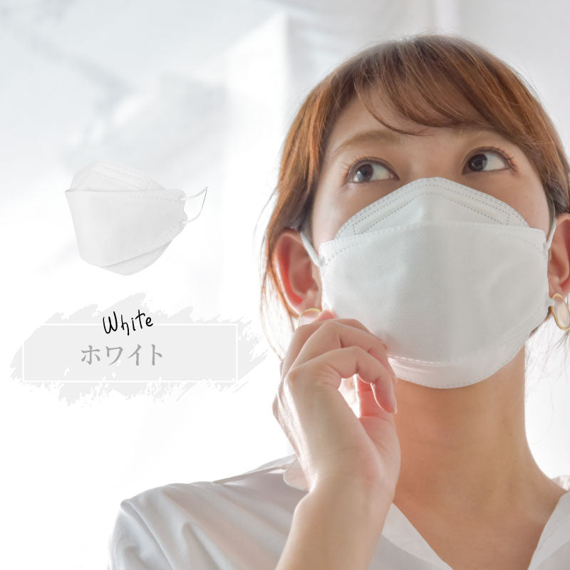 （ホワイト 大人）【マスク工業会正会員  日本カケン認証あり JIS】マスク 30枚 血色マスク KF94マスク PM2.5 カラーマスク 韓国マスク 使い捨て 小顔 口紅がつきにくい メガネ曇らない 通気性