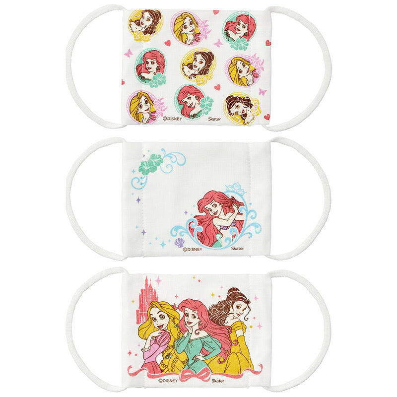 子供用 １２Ｐセット ガーゼマスク ３枚 入り マスク ガーゼ 洗って繰り返し使える 抗菌防臭 夏 MSKG1 スケーター【キャラクター マスク 洗える 繰り返し 使える 耳が痛くならない 耳ディズニー プリンセス シンデレラ 女の子 女子】