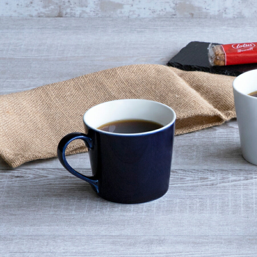 パシオンマグカップ アスール ネイビー 300cc 高8cm 電子レンジOK 食洗機OK MUG コーヒーマグ コーヒーカップ 紺色 ネイビー 藍色 SNS映え インスタ映え PASION 国産 美濃焼 日本製   陶器のふる里  trys光
