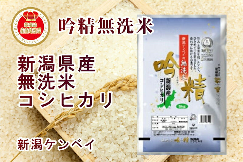 【送料込み】令和５年産 新潟県産 コシヒカリ5kg 無洗米新潟ケンベイ 吟精無洗米