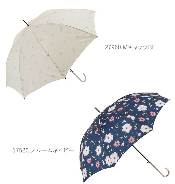 【27790.リボンStGY・耐風傘】 傘 レディース 長傘 ワンタッチ 通販 おしゃれ ブランド 大きめ 8本骨 雨傘 ジャンプ 耐風 スリム 60cm 8mm骨 かわいい かさ カサ 雨 雨の日 あめ 梅雨 アミュゾンスーラプルイ amusant