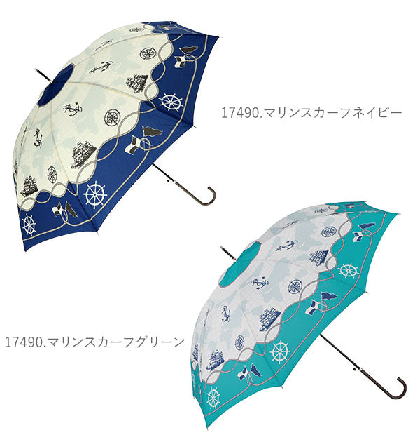 【27750.FプリントNV・耐風傘】 傘 レディース 長傘 ワンタッチ 通販 おしゃれ ブランド 大きめ 8本骨 雨傘 ジャンプ 耐風 スリム 60cm 8mm骨 かわいい かさ カサ 雨 雨の日 あめ 梅雨 アミュゾンスーラプルイ amusant
