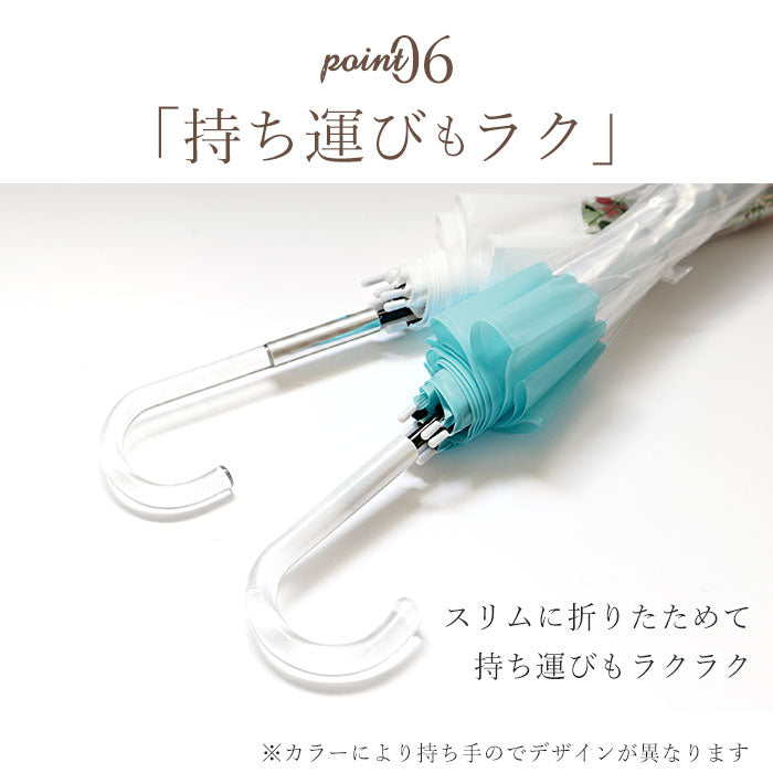【切り継ぎWH・長傘】 ビニール傘 丈夫 通販 プラスチック傘 プラスチック 65cm バードケージ 傘 グラスファイバー 雨傘 雨具 透明 クリア 雨 レイングッズ ブランド Amusant sous la pluie