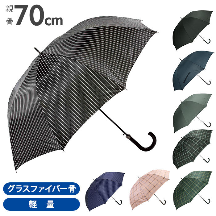 【25340.格子グリーン】 傘 メンズ ジャンプ 通販 大きい 70cm グラスファイバー骨 丈夫 ワンタッチ ジャンプ 雨傘 紳士傘 ブラック ネイビー おしゃれ 通勤 通学 雨の日 かさ カサ