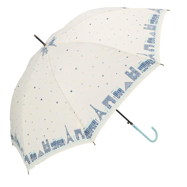 【ベージュ・17180.ナイトストリート】 傘 レディース 耐風 通販 60cm 長傘 可愛い amusant sous la pluie 耐風傘 グラスファイバー骨 丈夫 壊れにくい おしゃれ 大人 かわいい 軽い 軽量 通勤 通学 シンプル スリム 雨傘