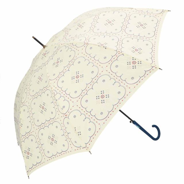 【ベージュ・17320.ボヘミアンフラワー】 傘 レディース 耐風 通販 60cm 長傘 可愛い amusant sous la pluie UVカット 紫外線対策 耐風傘 グラスファイバー骨 丈夫 おしゃれ 大人 かわいい 軽い 軽量 通勤 通学 日傘 雨傘