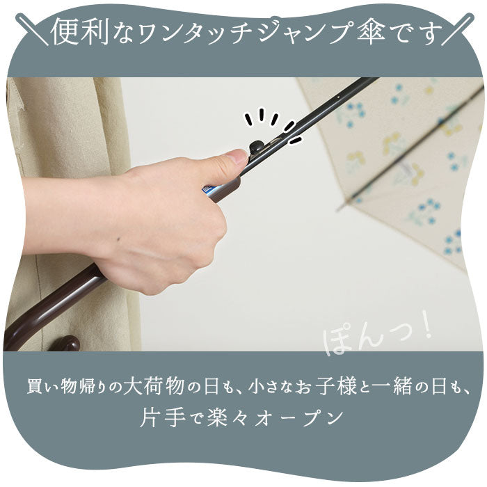 【ベージュ・17530.小花】 傘 レディース 耐風 通販 60cm 長傘 可愛い amusant sous la pluie UVカット 紫外線対策 耐風傘 グラスファイバー骨 丈夫 おしゃれ 大人 かわいい 軽い 軽量 通勤 通学 日傘 雨傘