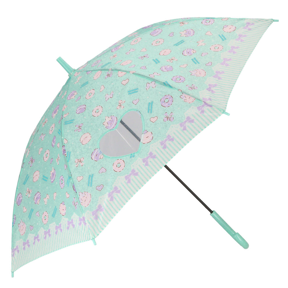 【ミント・28370.マカロン】 傘 子供用 女の子 通販 長傘 キッズ 55cm かわいい amusant sous la pluie グラスファイバー骨 雨傘 軽量 おしゃれ 可愛い ジュニア 子ども傘 丈夫 女子 女児 小学生 登校 小学校 通学
