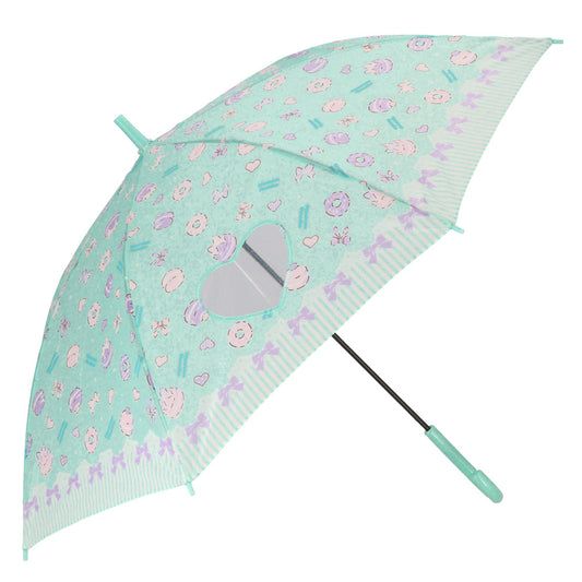 【ミント・28370.マカロン】 傘 子供用 女の子 通販 長傘 キッズ 55cm かわいい amusant sous la pluie グラスファイバー骨 雨傘 軽量 おしゃれ 可愛い ジュニア 子ども傘 丈夫 女子 女児 小学生 登校 小学校 通学