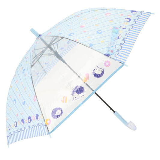 【スカイ・28400.ハリネズミ】 傘 子供用 女の子 通販 長傘 キッズ 55cm かわいい amusant sous la pluie グラスファイバー骨 雨傘 軽量 おしゃれ 可愛い ジュニア 子ども傘 丈夫 女子 女児 小学生 登校 小学校 通学