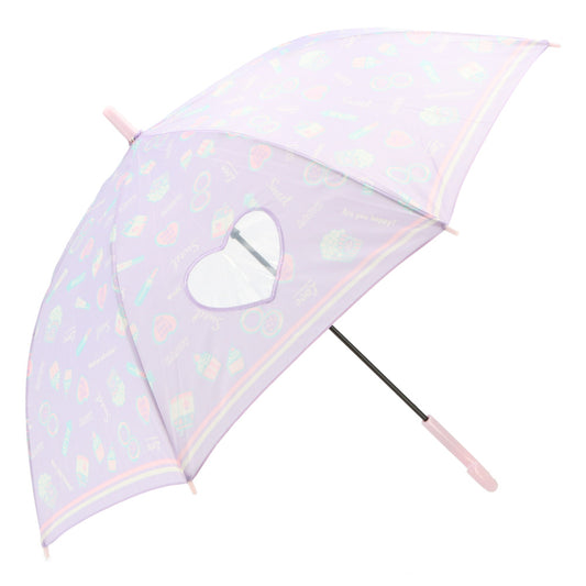 【パープル・24490.オルチャン】 傘 子供用 女の子 通販 長傘 キッズ 55cm かわいい amusant sous la pluie グラスファイバー骨 雨傘 軽量 おしゃれ 可愛い ジュニア 子ども傘 丈夫 女子 女児 小学生 登校 小学校 通学