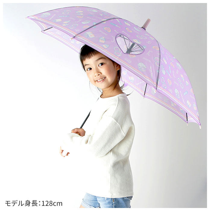 【スカイ・28400.ハリネズミ】 傘 子供用 女の子 通販 長傘 キッズ 55cm かわいい amusant sous la pluie グラスファイバー骨 雨傘 軽量 おしゃれ 可愛い ジュニア 子ども傘 丈夫 女子 女児 小学生 登校 小学校 通学
