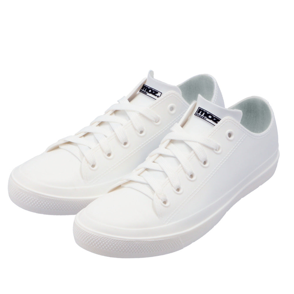 【WHITE・M約23cm】 レインブーツ レディース moz 通販 モズ レインシューズ MZ-8416 スニーカー おしゃれ 通勤 通学 レインスニーカー 晴雨兼用 雨靴 滑りにくい 防水設計 履きやすい 歩きやすい ローカット
