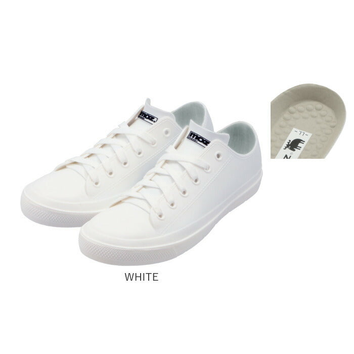 【WHITE・M約23cm】 レインブーツ レディース moz 通販 モズ レインシューズ MZ-8416 スニーカー おしゃれ 通勤 通学 レインスニーカー 晴雨兼用 雨靴 滑りにくい 防水設計 履きやすい 歩きやすい ローカット