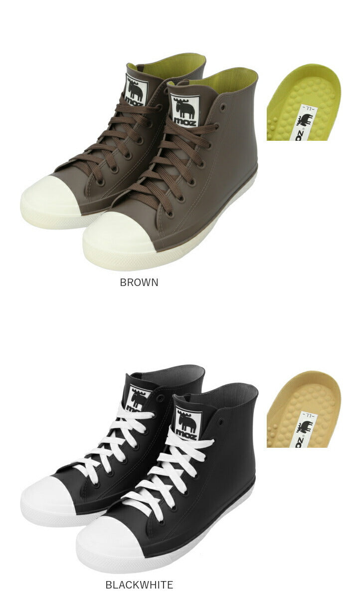 【BEIGE・M約23cm】 レインブーツ レディース moz 通販 モズ レインシューズ MZ-8417 スニーカー おしゃれ 通勤 通学 レインスニーカー 晴雨兼用 滑りにくい 防水設計 履きやすい 歩きやすい ハイカット