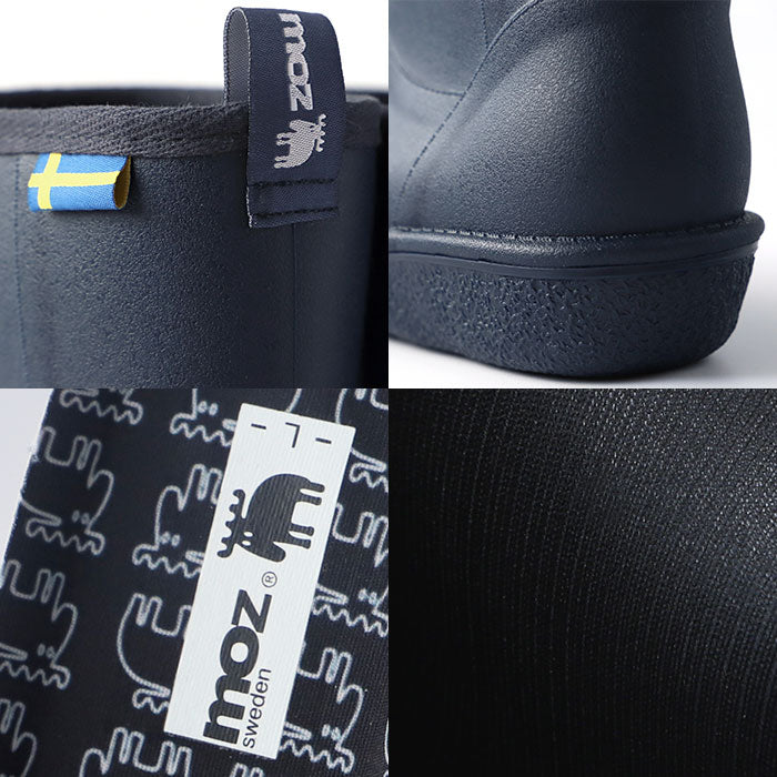 【NAVY・M約23cm】 レインブーツ レディース moz 通販 モズ レインシューズ MZ-8430 レインブーツ おしゃれ 通勤 通学 ショートブーツ 滑りにくい 歩きやすい シンプル 防水設計 蒸れにくい ショート ブーツ