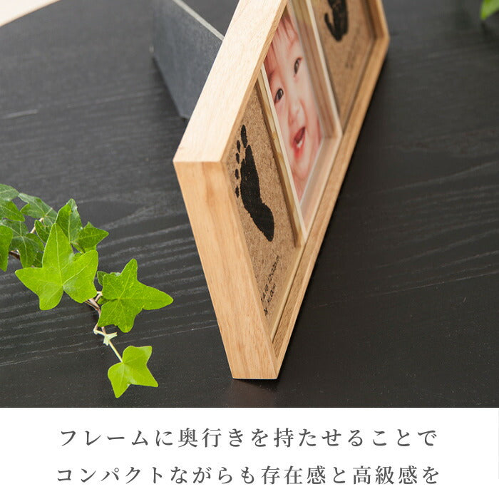 ネイチャーエンジェル■赤ちゃん 手形 足形 木製 コルク フォトフレーム 手形 足型 赤ちゃん ベビー メモリアル インク キット スタンプ 写真立て 出産内祝い 出産祝い 出産 お返し 名入れ ギフト 100日祝い ハーフバースデー手足型